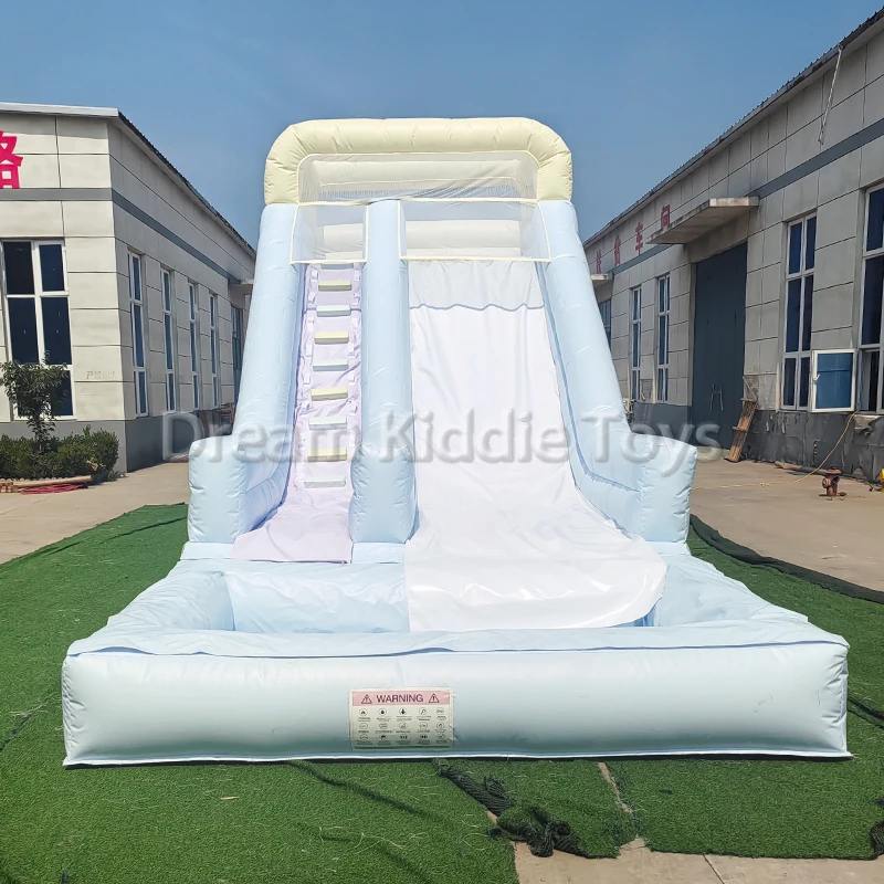 Kids Outdoor Pool - Commerciële opblaasbare waterglijbaan met plonsbad, PVC,