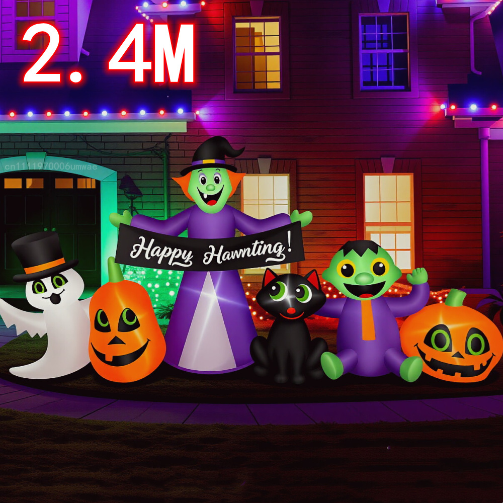 Kids Outdoor Yard - 2,4M Halloween opblaasbare heksengeest pompoendecoratie met