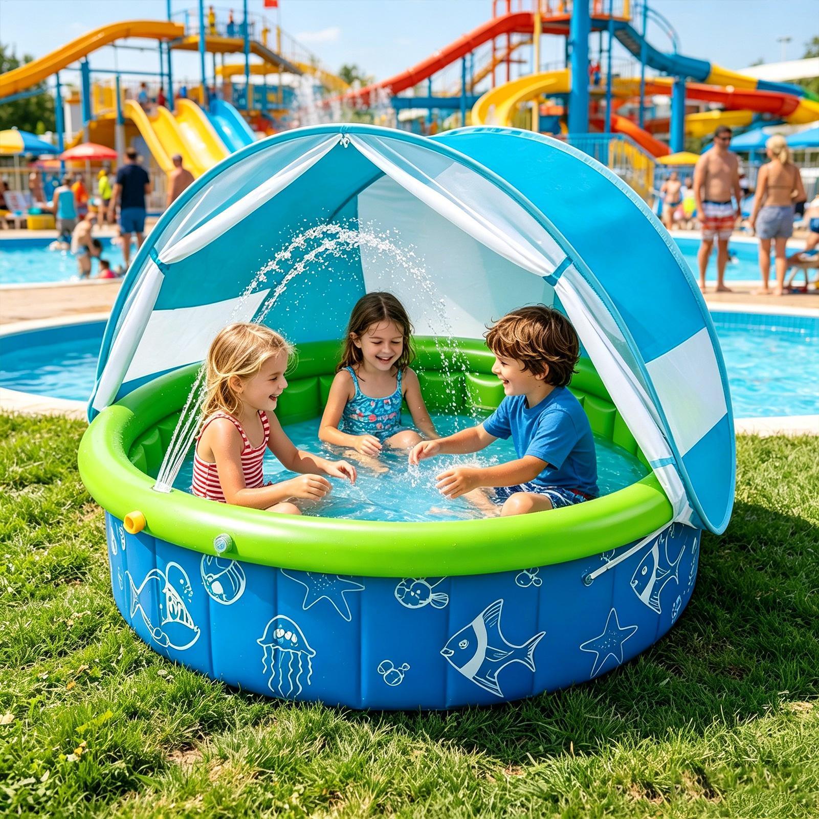 Kids Outdoor Yard - Kinderen Zomer Buitenzwembad Ruim Ruimtebesparend Zonnescherm