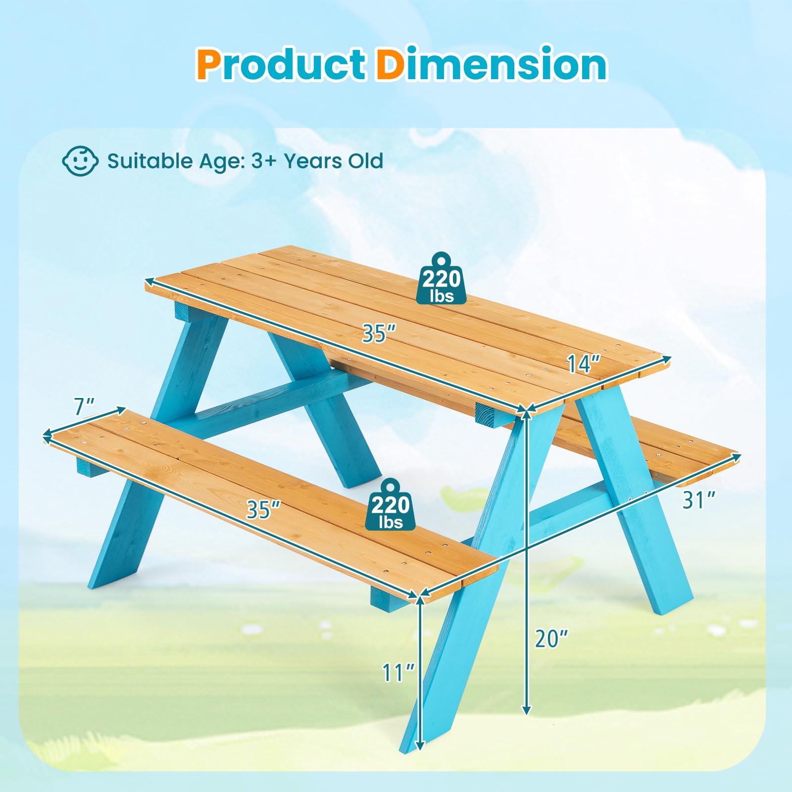 Z-CREAT Kinderen Houten Buiten - Kids Outdoor Table And Chair Set recensie en prijs