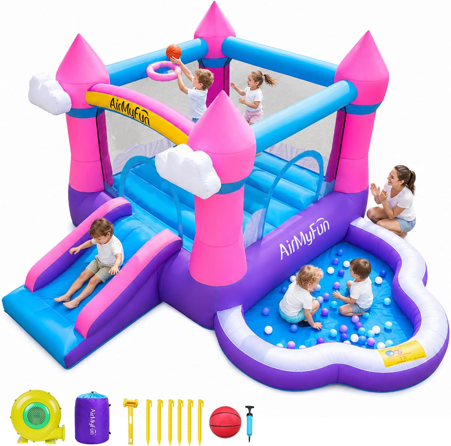 Roze opblaasbare springkasteel - Kids Outdoor Pool recensie en prijs