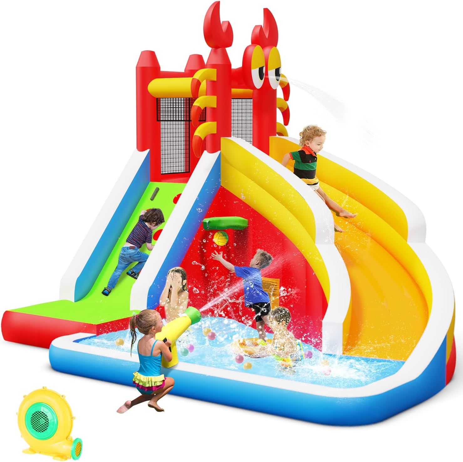 Grote opblaasbare springkastee - Kids Outdoor Climbing Wall recensie en prijs